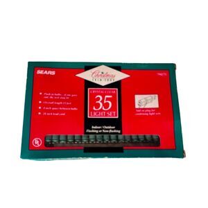 Sears Crystal Clear 35 Light Set, Indoor / Outdoor Flashing or Non-flashing 13ft